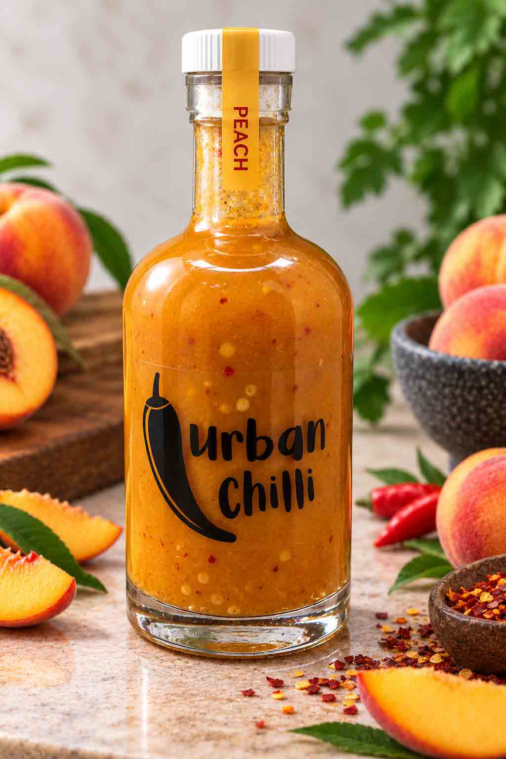 Peach 750ml chilli sauce bottle
